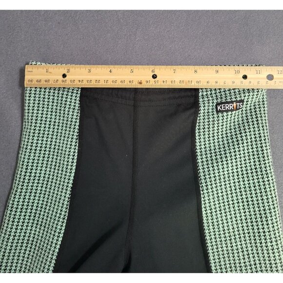 Kerrits Knee Patch Performance Tight Equestrian Pants Black Green Girl's XL - Picture 4 of 9